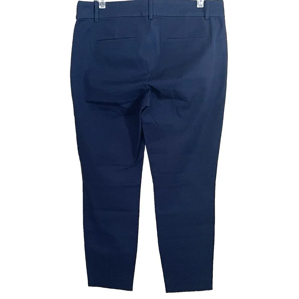 J. Crew Navy Blue Winnie Crop Ankle Pants Size 8 Office Stretch NWT H5159